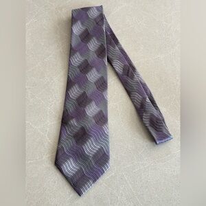 Lineage Sophisticated Purple Gray Men's Tie 100% Silk Vintage Classic Formal